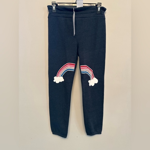 Wildfox Kids Black Joggers with Rainbow Design XL (14/16) - Picture 1 of 5